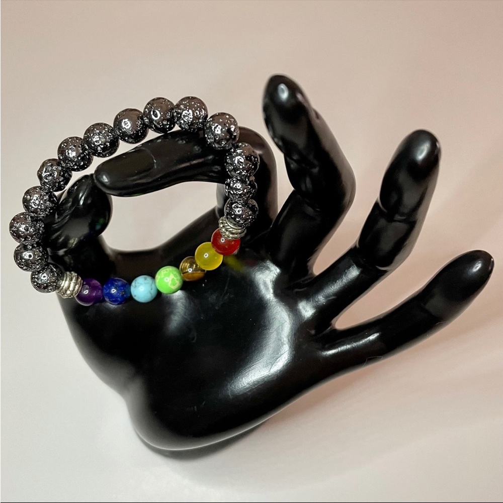 Chakra & Lava Rock Bracelet
